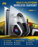 هدست گیمینگ بیسیم Tatybo WT5Wصدای 7.1، بلوتوث 5.3 و باتری ۳۰ ساعته