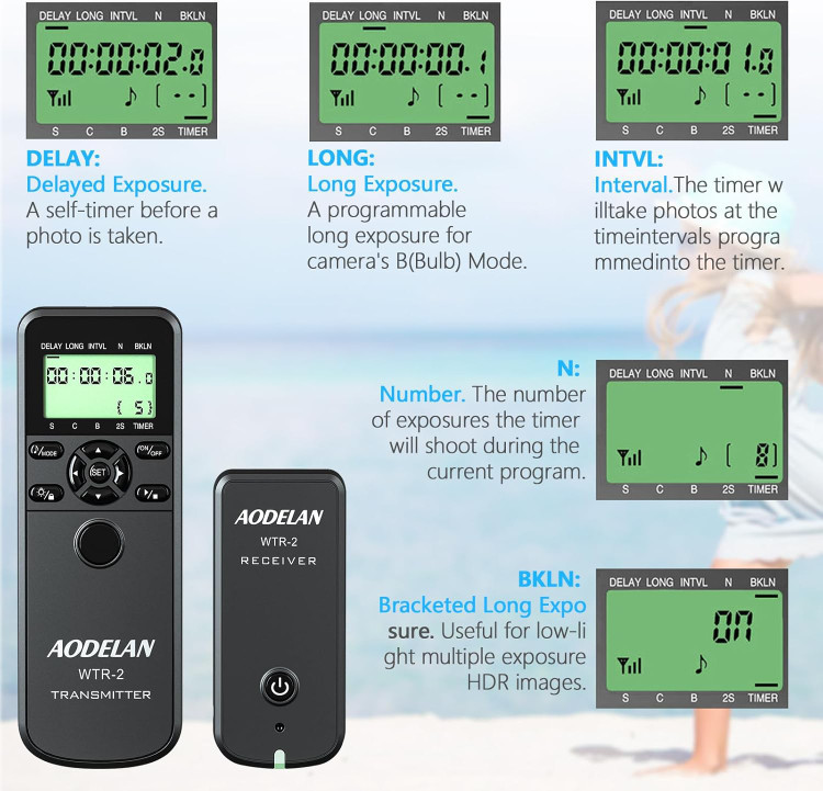 ریموت کنترل تایمر بیسیم دوربین AODELAN WTR-2