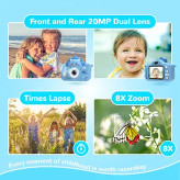 دوربین دیجیتال کودک HiMont 20MP_x1دو لنز با فیلمبرداری 1080P