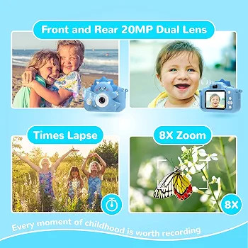 دوربین دیجیتال کودک HiMont 20MP_x1دو لنز با فیلمبرداری 1080P