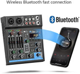 میکسر صوتی Depusheng M4کارت صدا ۴ کاناله USB و Bluetooth