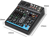 میکسر صوتی Depusheng M4کارت صدا ۴ کاناله USB و Bluetooth