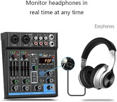 میکسر صوتی Depusheng M4کارت صدا ۴ کاناله USB و Bluetooth