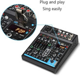 میکسر صوتی Depusheng M4کارت صدا ۴ کاناله USB و Bluetooth