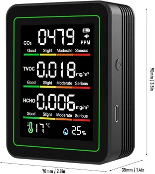 دستگاه سنجش کیفیت هوا Eujgoov ZN MT11مانیتور 5 در 1