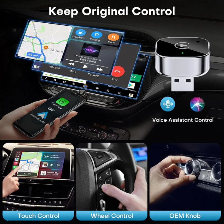 آداپتور CarPlay بیسیم 2 IN10A Wired to Wireless Carplay/Android Auto