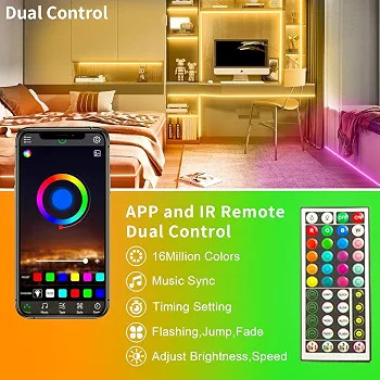 ریسه 10متری LED RGB هوشمند KSIPZE نورپردازی رنگارنگ برای اتاق و دکوراسیون با کنترل از راه دورLED Strip Lihgt Model Number: ST51_K2410