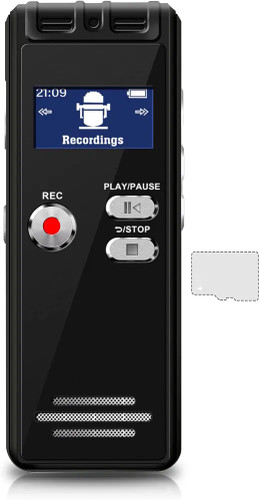 ظبت کننده صدای دیجیتال اصلی 16 گیگابایت حافظه داخلی وه تا 64GB رم کاربردی برای ثبت صدا