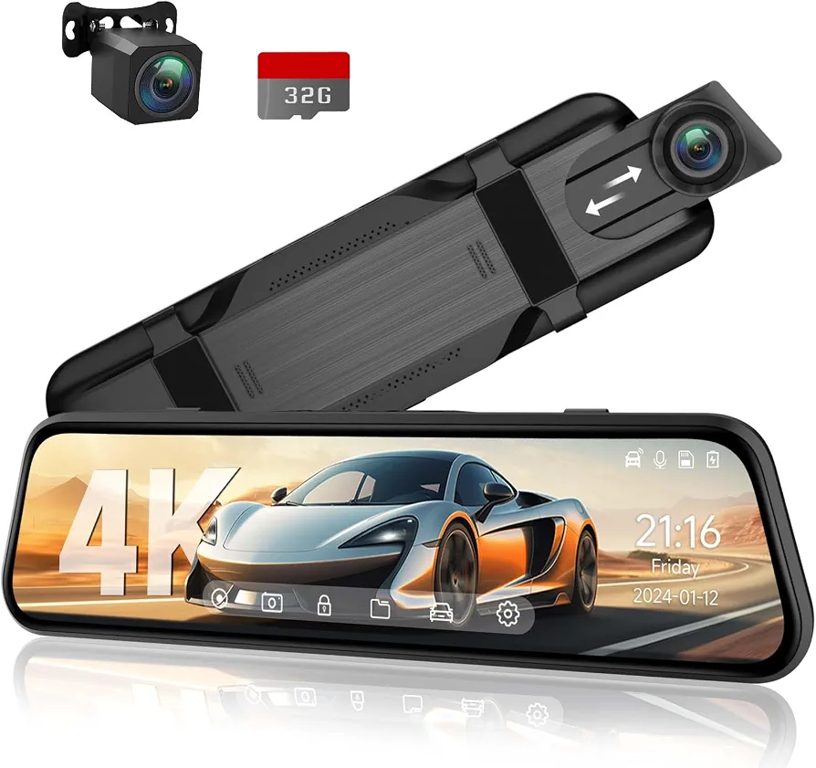 دوربین ثبت وقایع خودرو VanTop Discovery H610 آینه هوشمند با دوربین جلو و عقب