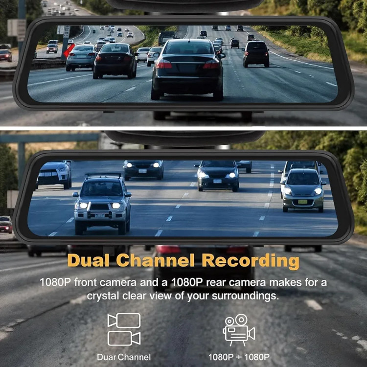 دوربین ثبت وقایع خودرو VanTop Discovery H610 آینه هوشمند با دوربین جلو و عقب